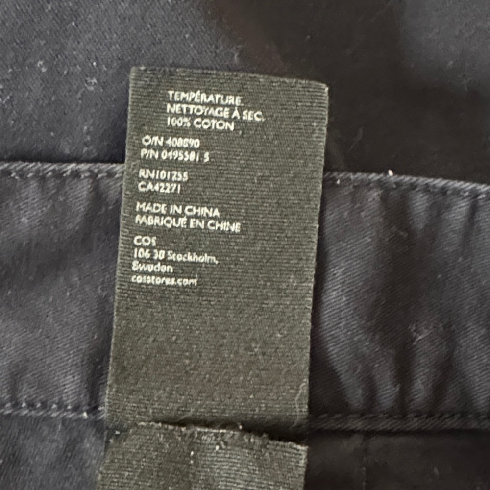 COS Barrel-Leg Cotton Chinos - sz 10 US - Picture 6 of 7